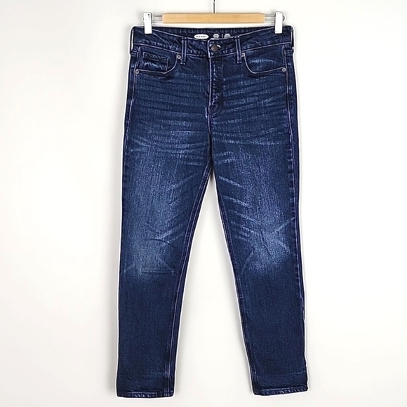 Old Navy Women Denim Power Straight High Rise Secret Slim Pockets Blue Jean Sz 8 - Picture 1 of 15